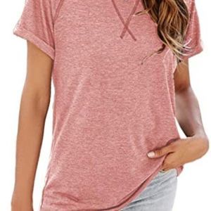 ayreus Women's Casual Short Sleeve T Shirts Crewneck Raglan Tees Side Split Top